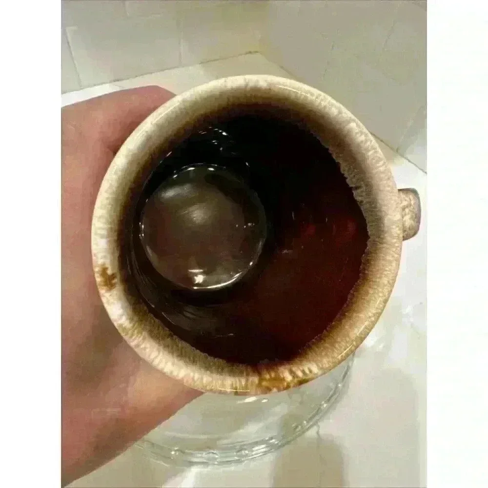 Vintage McCoy USA Brown Drip Glaze Coffee Mug Cup